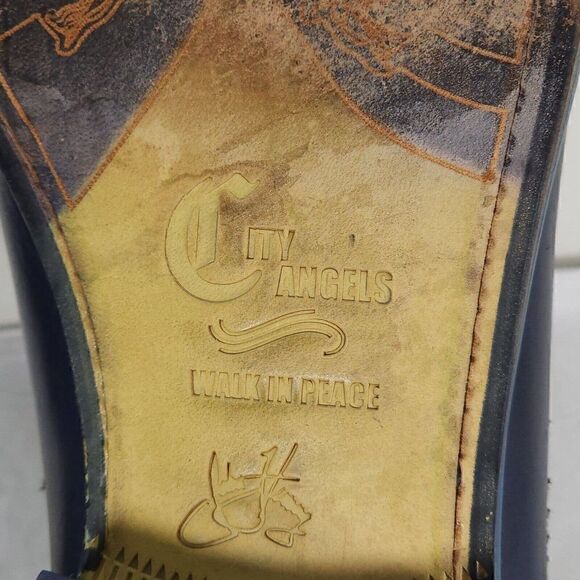 John Fluevog Women's City Angels Istanbul US7,5 Blue Leather Fluttered Oxfords - Picture 13 of 14